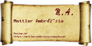 Mettler Ambrózia névjegykártya